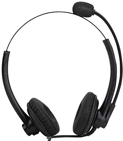 Topiky A26-RJ Call Center Noise-Canceling Headset with RJ11 Connector - Double Mic Crystal Clear Sound Headset, 360° Adjustable Microphone, for Customer Service & Office Use