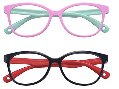 Outray 2 Pack Kids Blue Light Blocking Glasses Anti Eyestrain Computer Gaming TV Glasses for Boys Girls Age 3-12