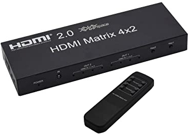 XOLORspace 41421C HDMI 2.0b 4x2 Matrix Switcher 4 in 2 Out unterstützt 4k 60hz HDR und 18Gbps