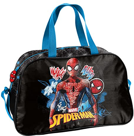 Marvel Spiderman Comics Handtasche Sporttasche Trainingstasche Schultertasche Tasche Reisetasche Sport Bag inkl. leuchtender Anhänger