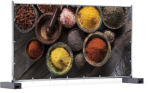 Wallario XXL Outdoor-Poster für Garten oder Balkon Bunte getrocknete Gewürze, Motivbanner Größe: ca. 340 x 173 cm, Outdoor-Bild
