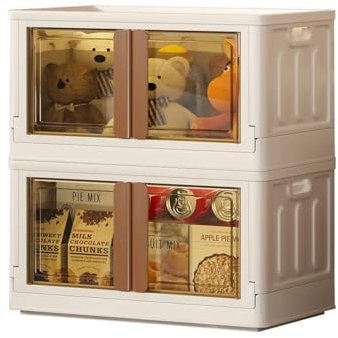 Closet Organizer und Lagerung, zusammenklappbare stapelbare Aufbewahrungsbehälter Kunststoff Faltschachtel Kofferraum Auto Organizer, Aufbewahrungsschrank mit Deckel und Räder für Haus