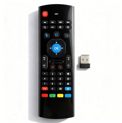 Pissente Air Mouse Remote, 2.4G Multifunctional Fly Mouse with Motion Sensing Game Handle Android Remote Control MX3 Pro Wireless Keyboard 2.4G Smart TV Remote for TV PC