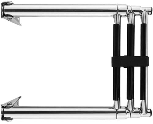 YYingYYue Bootsleiter 3-Stufige Teleskop-Klappleiter Boot 304 Edelstahl-Deck-Badeplattform Außenbordboot Marine Yacht Zubehör Für Boot