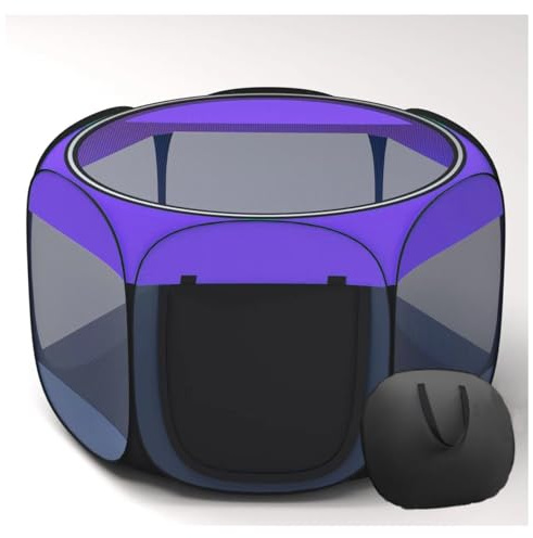 Floving Parc Portable Pliable pour Animaux de Compagnie, Cage pour Chat, pour intérieur et extérieur, Tente pour Animaux de Compagnie et Chiot (Violet, M)