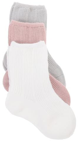 Socken 3 Paar Größe S aus Gekämmter Baumwolle für Kleinkinder | Atmungsaktiv, Sanft zur Empfindlichen Haut, für Frühling und Herbst, Passend für Junge Kinder