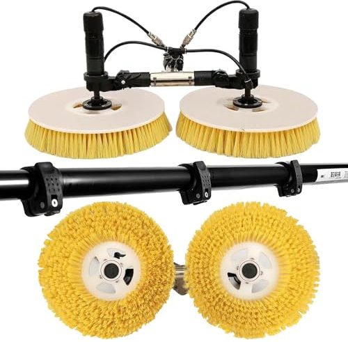 Eastnmythet Electric Solar Panel Cleaning Brush with 3.5m/5.5m/7.5m Telescopic Rod, Solar Cleaner Robot, Window Cleaning Kit,Lithium Battery-5.5m/18ft