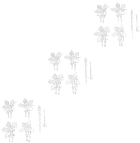 IMIKEYA 3 Sätze Weihnachts-Eiszapfen-Anhänger weihnachtsdeko weihnachtsengel Weihnachtsfeiertagsdekorationen Dekoration mit Wassertropfen Christbaumschmuck hängende Engelsdekoration
