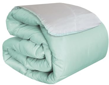 Acomoda Textil - Edredón Nórdico Reversible. Relleno Nórdico Microfibra 350 gr/m². Edredón Bicolor Cálido y Ligero de Invierno. (Aguamarina/Gris, 240x260 cm)