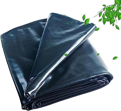 Strapazierfähige schwarze PVC-Gummi-Teichfolie, 6 x 9 m dick, 0,2 mm dick, für kleine Teiche, Fischteiche, Bachläufe, Springbrunnen, Wasser, Garten, flexible und langlebige Fischteichfolien