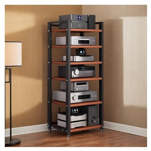 audio hifi rack regal 55 Zoll Hohes Audio-Video-Rack, Medienkomponentenständer, Stereo-TV-Möbel, Eckregal, CD-Player, Spielgeräte, Receiver, Verstärker, Plattenspieler, Lautsprecher, Kabelbox, Enterta