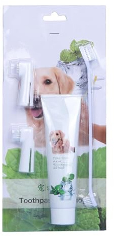 Limpiador de dientes de perro, pasta de dientes saludable para gatos, cepillo de dientes de doble cabeza, suministros de salud para mascotas, cuidado de dientes de gato para Acción de Gracias, Navidad