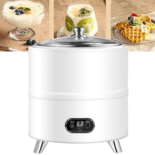 Yogurtiera Professionale, Macchina per Yogurt Automatica con Rivestimento in Acciaio Inox, Timer e Controllo della Temperatura, fermentazione a Temperatura costante a 360°, per aceto di Frutta