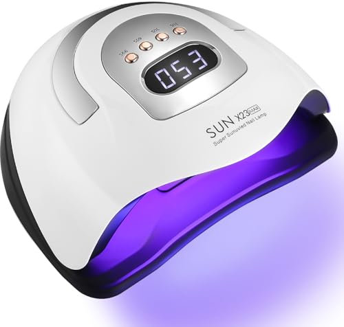 JOFLVA UV Lampe Gelnägel 380W, 81 LED Gelnagellack UV Lampe, UV Lampe Nägel, 4 Timern LCD Display, Auto-Sensor Schnell Nageltrockner Geeignet für alle Nagellampe für Maniküre Haus und Salon