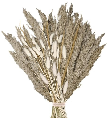 Bouquet di fiori secchi, erba della pampa, boho, fiori secchi, code di coniglio, fiori secchi per vaso, per la casa, la camera da letto e il soggiorno (Stile 5)