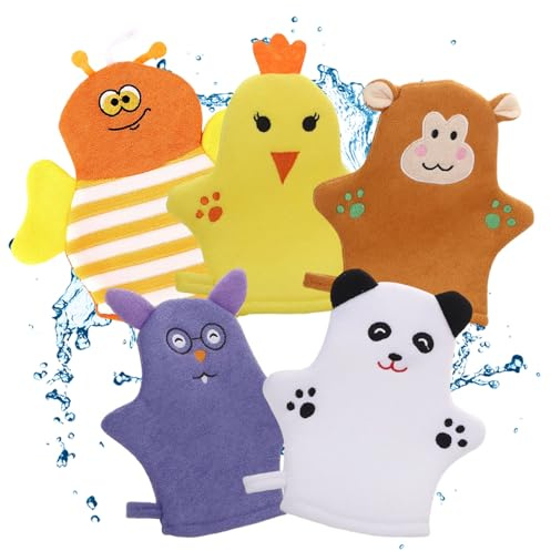 Gants Pour Le Bain 5 Pièces Réutilisable Antidérapant Accessoire | Moufles De Bain Et Gants Exfoliants Pour Bébé Adulte Garçon Fille Cuisine Salle De Bain Maison Intérieur
