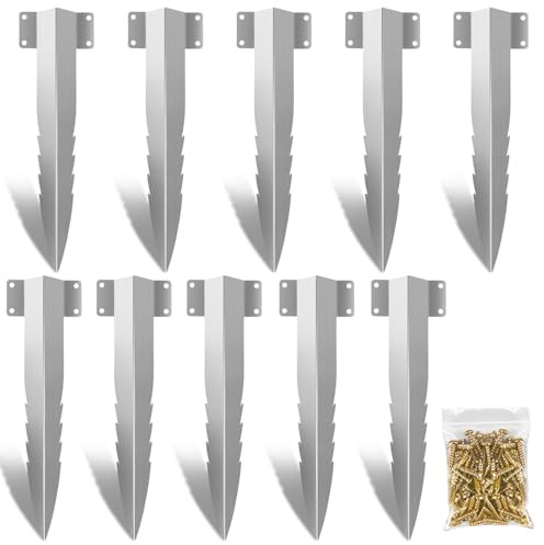 Qcdou Lot de 10 petits supports de traverses en métal pour chemin de fer, piquets de jardin en métal, bordure de jardin, pour parterres surélevés en bois, allée, bordure de chemin
