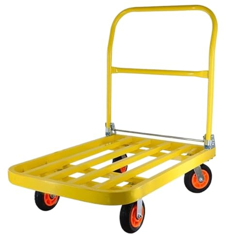 Heavy Duty Folding Platform Cart Steel Hand Truck with Wheels for Warehouse Portable Multi Purpose Trolley Easy to Store and Transport