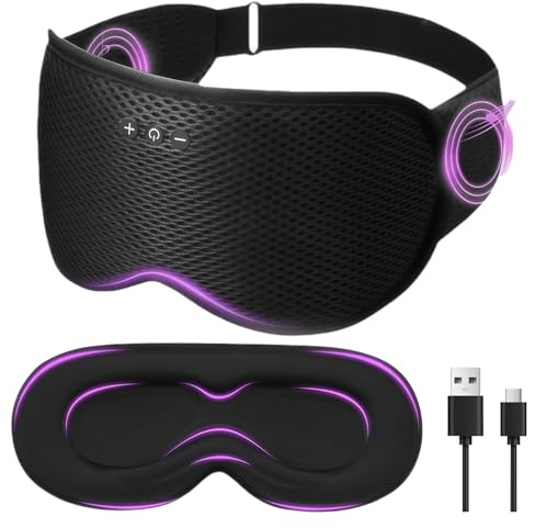 flintronic Bluetooth ögonmask – 3D stort ögonuttag, svart