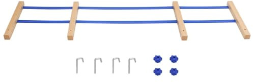 Schienale per slitta in robusto compensato e HDPE, 98,5 x 16 cm, per bambini da 3 a 14 anni, con design a doppia rete, blu-beige, ideale per inverno, neve, sicurezza e tenuta all'aperto