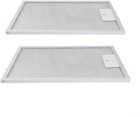 EffiFish Paquete de 2 filtros de aluminio para campana extractora de 330 x 230 x 9 mm, trampa de grasa de malla metálica para eliminación de ventilación de cocina, color plateado