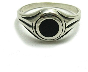 Sterling silber herren ring mit schwarz emaille 925 Empress Größe 49-75