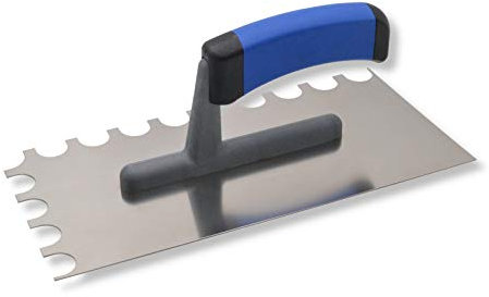 DEWEPRO® Zahnkelle - Zahnspachtel - Glättekelle gezahnt - halbrunde Zahnung: 20x15mm - Torbogenzahnung für großzügigen Kleberauftrag