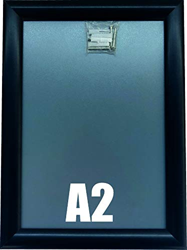 Warenfux24 (DIN A2) Aluminium Klapprahmen schwarz, Plakatrahmen, Wechselrahmen