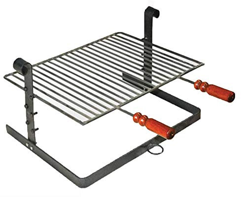 BISTECCHIERA BARBECUE GRIGLIA GRATICOLA BBQ CAMINO REGOLABILE FERRO BATTUTO FORNELLO BRACE (40 X 40 CM)