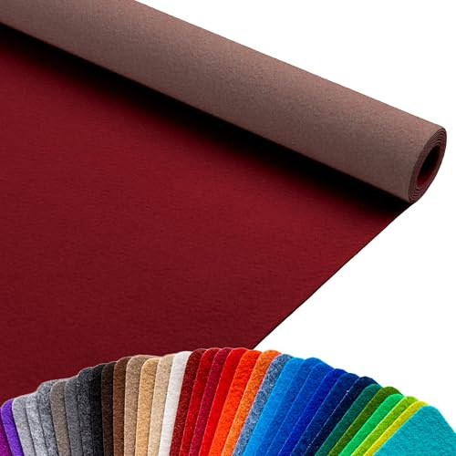 Primaflor Messeteppich Podium | Burgund | 100 x 300 cm | Flacher Eventteppich aus 100 % Polypropylen, CFL-S1, Precoat-Rücken, 2 mm hoch, für Messe und Event