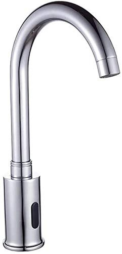Automatic Faucet Chrome Touchless Kitchen Faucet Touch-Free Electric Automatic Infrared Sensor Touchless Faucet Bathroom Public Vessel Sink Faucet Motion Sensor Actived Dual Powered AC/DC