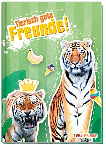 Häfft® Lernfreunde Freundebuch Schule A5 Tiger Hardcover Poesiealbum, witzig und liebevoll gestaltet - nachhaltig & klimafreundlich