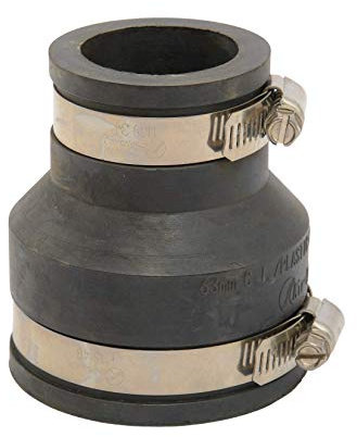 Air Aqua Flexible Gummireduzierung, Reduziermuffe, Rohrverbinder für PVC-Rohr, Manschette, Pool Verbindung (63 x 40 mm)