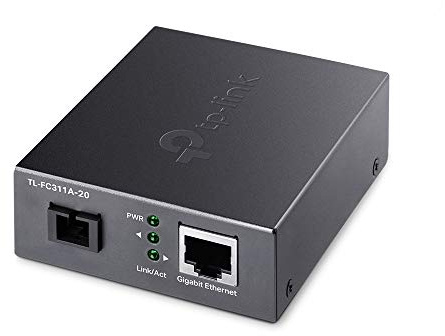 TP-Link TL-FC311A-20 Gigabit Ethernet Media Converters, Estende la Distanza della Fibra Fino a 20 km, Porta in Fibra SC, Porta RJ-45 GE, 1,25Gbps, Auto Negoziazione, 1550 NM TX, 1310 NM RX