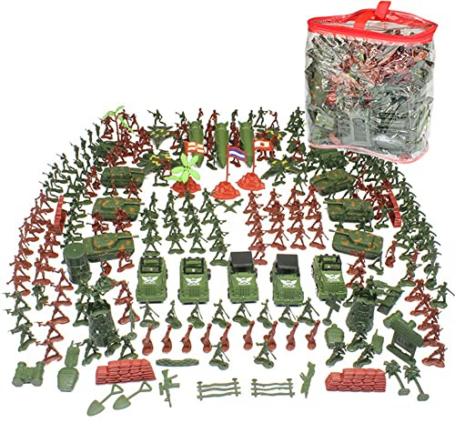 Militär Figuren Spielzeug, 307 Stück Soldatenfiguren Armee Figuren Militär Soldaten Spielzeug für Kinder Jungen Spielzeugsoldaten Militär Plastik Soldaten Armee Mini Actionfigure Militärspielset,4cm