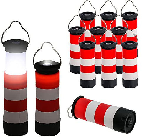 Cepewa 3-in-1 Torch Set of 12 Lighthouse │ Multifunctional Table Lamp Hanging Lamp │ Extendable Zoom Function (1 x Set of 12 Torch Lighthouse)