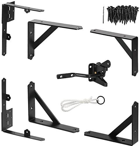 GoldOrcle Corner Brace Bracket Anti Sag Gate Frame Hardware Kit for Wooden Fence with Latch