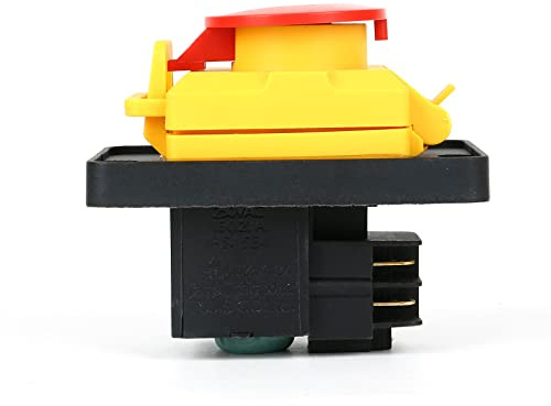 KJD12 Ersatz Schalter, 250V 12A Magnet-Tastschalter, Schalter Not-Halt-Schalter, Wasser und Staubdichter Maschinenschalter Switch (KJD12)