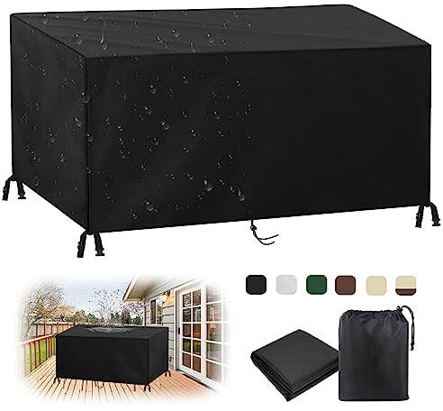 MAIFENGL Housse Salon de Jardin, Imperméable Bâche de Meubles d'extérieur 420D Oxford Tissu Rectangulaire Couverture de Protection pour Mobilier-Black|| 60x60x60cm/24x24x24in