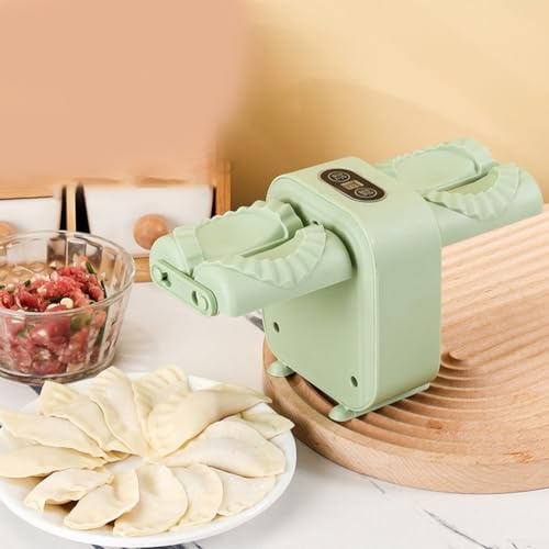 DAZZLEEX Macchina Elettrica Automatica per Ravioli, 1000 mAh, Facile da Usare, per Ravioli Sigillati (Verde)