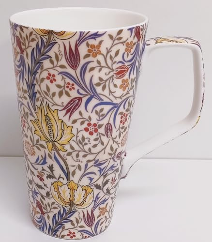 Rainbow Decors William Morris Flora - Taza de porcelana fina (500 ml), diseño de flores