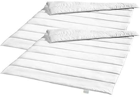 Bodyprotect Ecoline 2er Set Bettdecken 155 x 220 cm, leichte Sommerdecken, Bettwaren Set aus 100% Mikrofaser, waschbar, Allergiker geeignet, Steppdecke, weiß