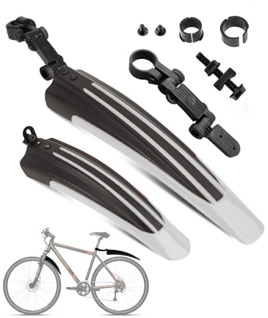 OVTSPO Fahrrad Schutzblech Set 20-26Zoll Robuste und Spritzschutzset Verstellbarer Schutzbleches MTB für Vorder- und Hinterrad Universalgröße für Mountainbikes und Cityräder (Grau)