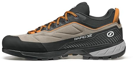 Scarpa Rapid XT atmungsaktive Zustiegsschuhe Herren mit Mesh Innenfutter und griffer Vibramsohle | Wanderschuhe | Klettersteigschuhe | Trekkingschuhe Taupe EU 45