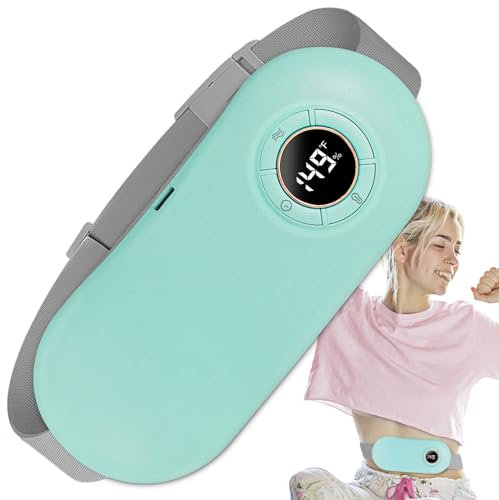 Tragbares kabelloses Heizkissen, 5000 mAh, Heizkissen für Periodenkrämpfe mit 6 Heizstufen und 6 Massagemodi, Menstruations-Heizkissen mit 3 Timer-Auto-Off-Einstellungen… (A-Grün)