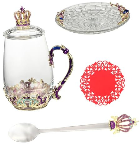 Hoement Collezione Di Tazze in Di Da 370 Ml Tazze Da Tè Smaltate Con Motivo Floreale Set Di Tazze Da Caffè