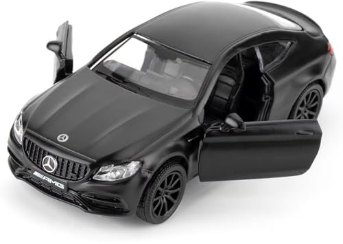 imtfzct 1/36 Benz C63 S AMG Spielzeugauto，Kinder Spielzeugauto mit Pull Back Funktion, sammelbares Modellauto aus Leichtmetall, Geburtstagsgeschenk für Jungen und Mädchen (schwarz)
