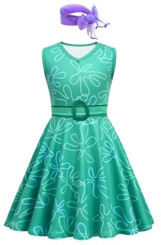 Lito Angels Deguisement Robe Costume à Fille heureuse Joy Degout Green Girl pour Enfant Fille Taille 2-10 ans