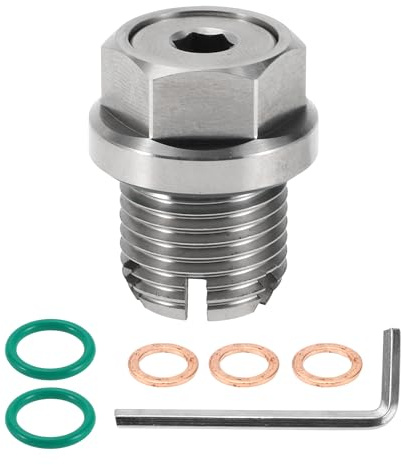 TUCKBOLD Ölablassschraube Für Chevy Anti-Leckage M16.1-1.5mm 2Pcs | Farbe Silberton, Material Kupfer Edelstahl, Für GMC Für Jeep Für Buick, Größe 26x22mm 12x14mm, Gewindereparatur