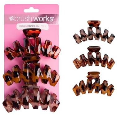 Brushworks Tortoiseshell Claw Clips - 3 Pack